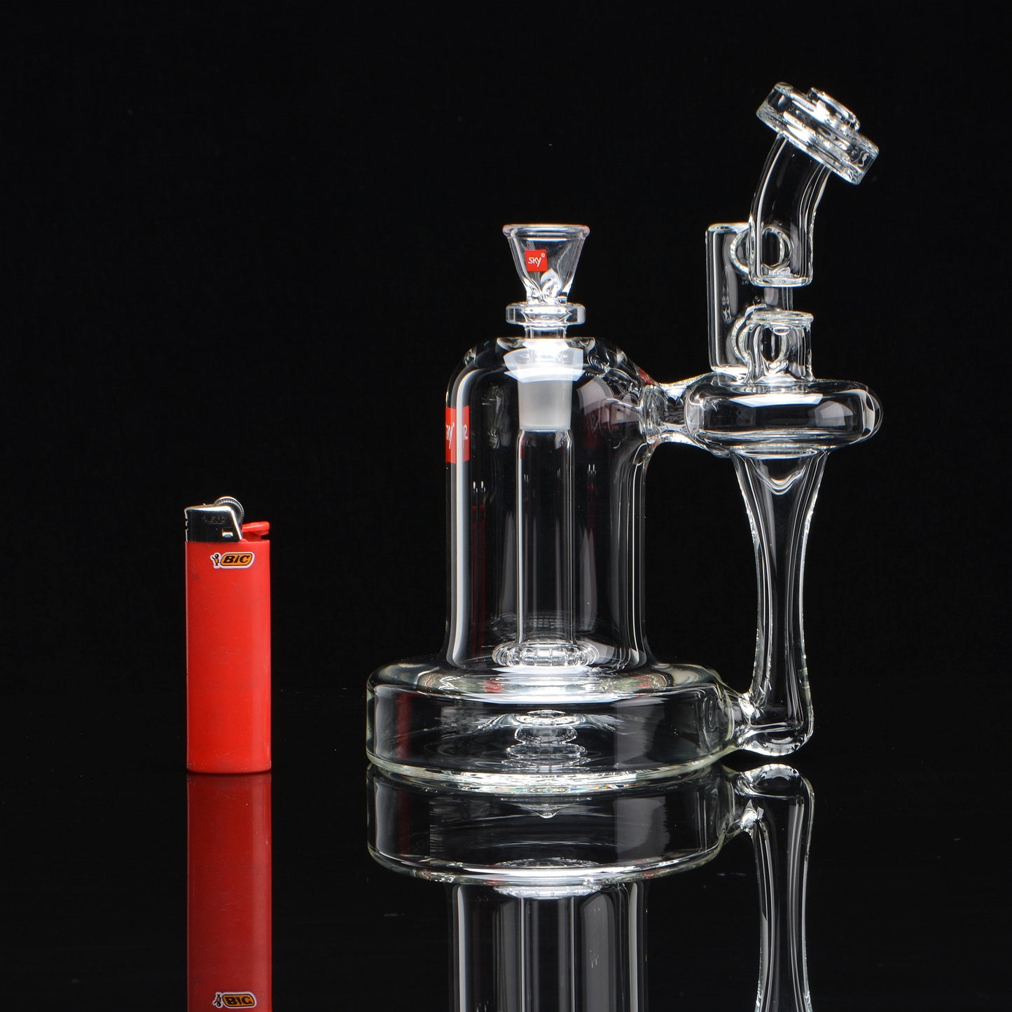 14mm Neutron Recycler Bubbler bong, comparison with a lighter
