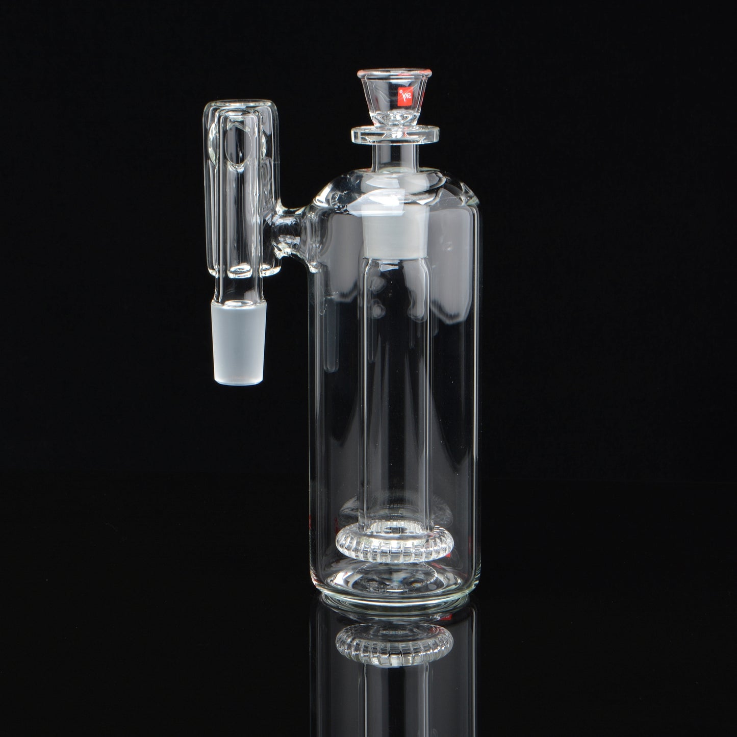 90 degree showerhead ash catcher rotated 45 degrees on a black background