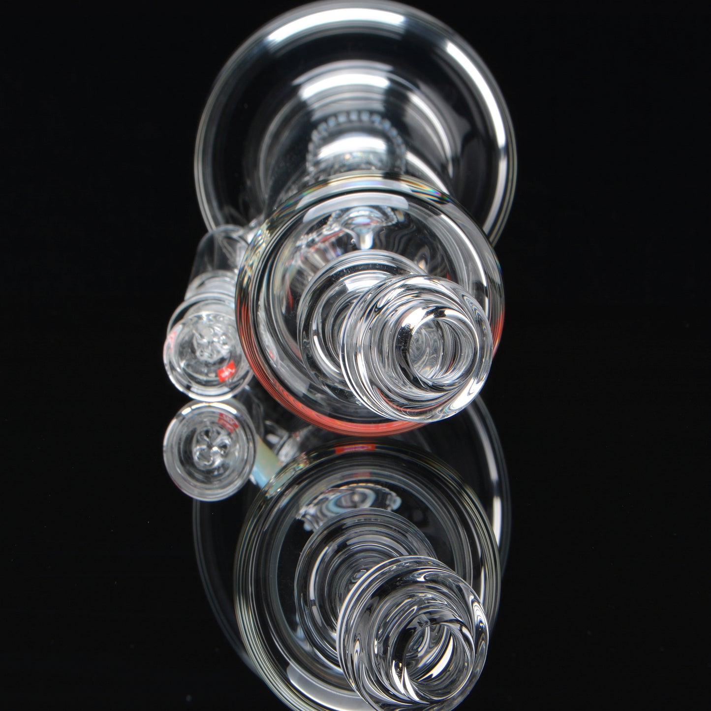 Eclipse Shower Head Bubbler bong, 12in tall, 14mm joint, mouth piece shot