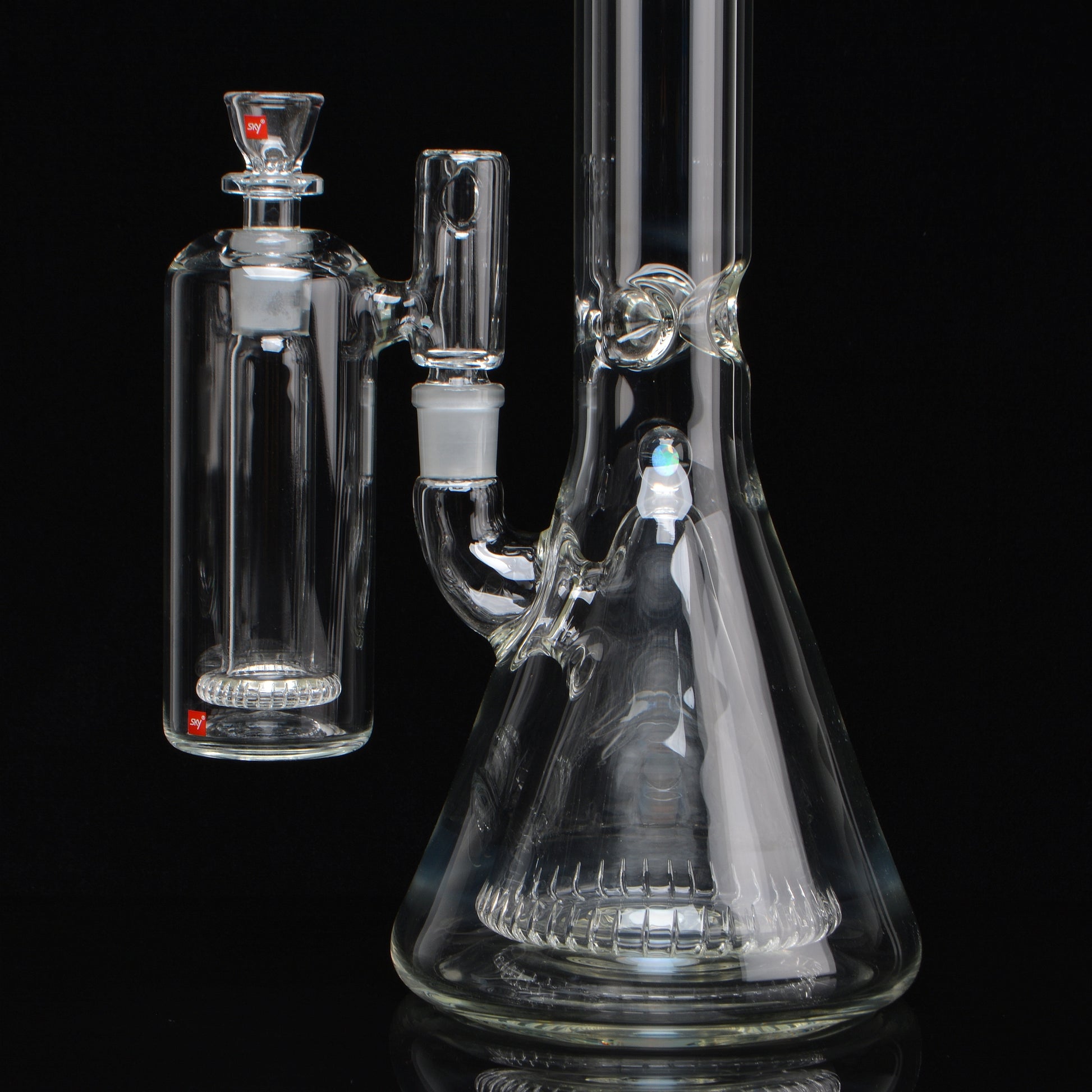 Close up of the fusion perk and showerhead splashcatcher