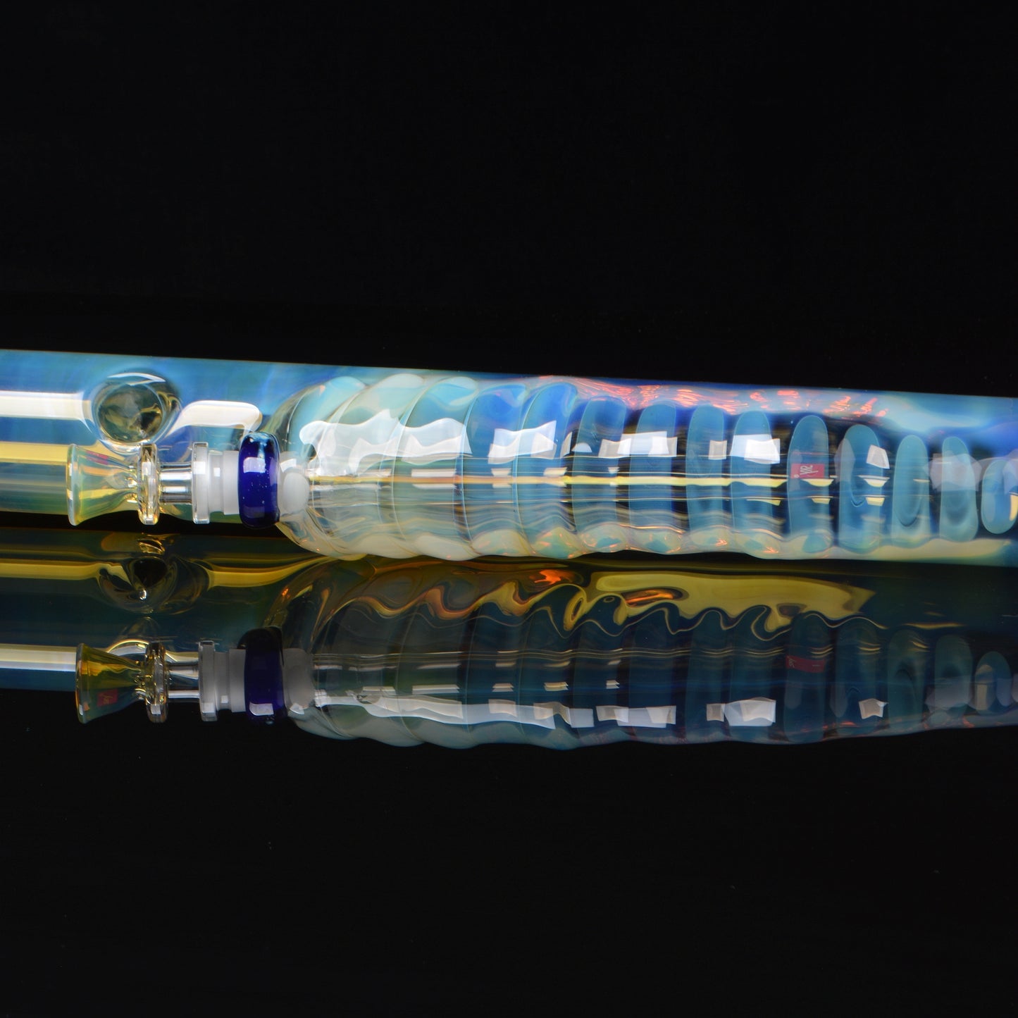Sideways reflective shot of the downstem area