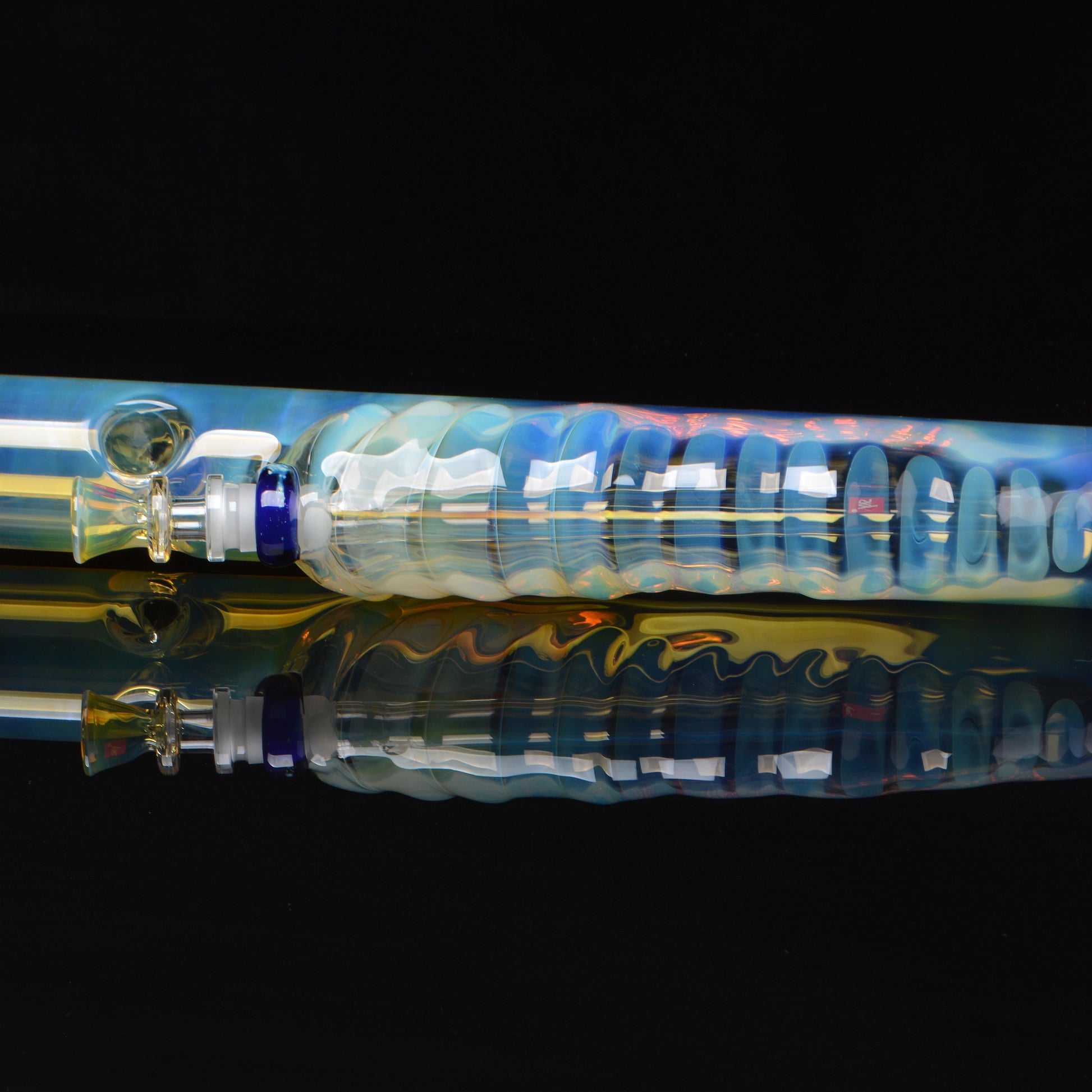Sideways reflective shot of the downstem area
