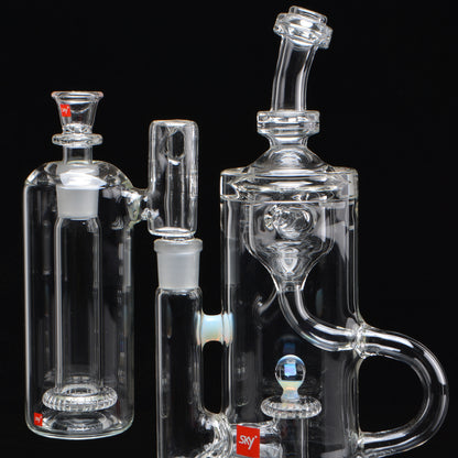 Quantum Klein Recycler Set, close up of the mouthpeice and showerhead splashcatcher