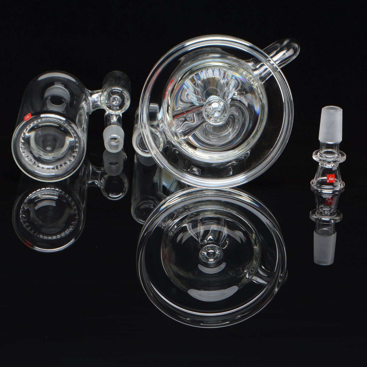 Base, bowl piece, and splash catcher reflective shot