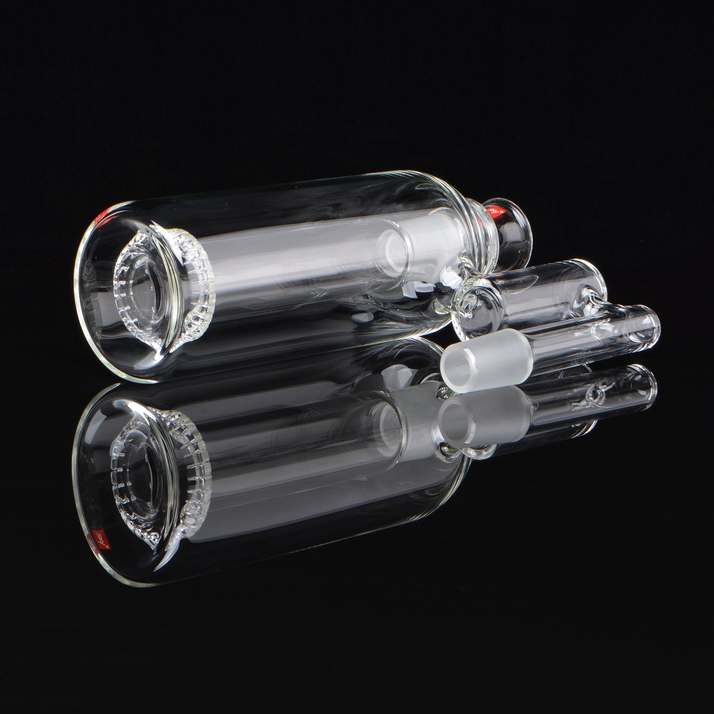 Lunar Showerhead Splash Catcher, laying down, rotated 45 degrees