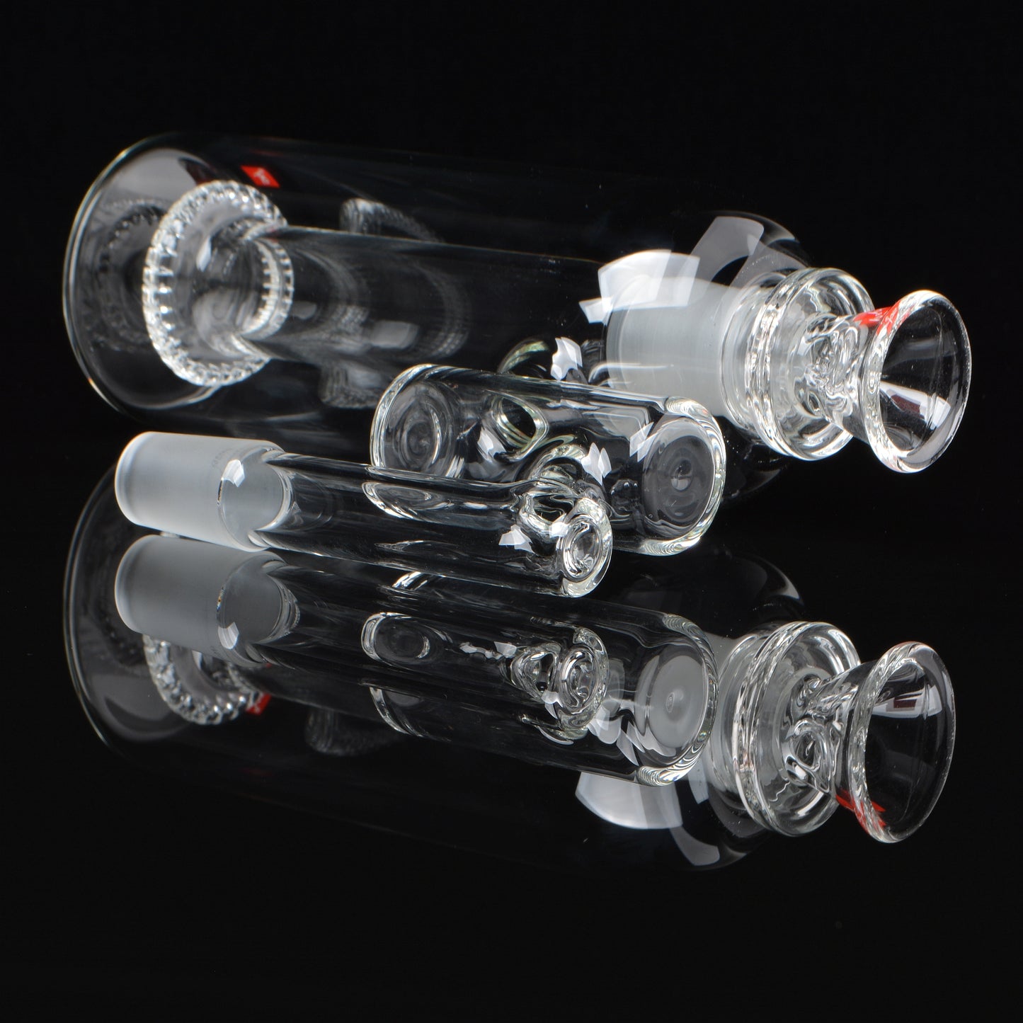 Lunar Showerhead Splash Catcher, laying down, rotated 60 degrees