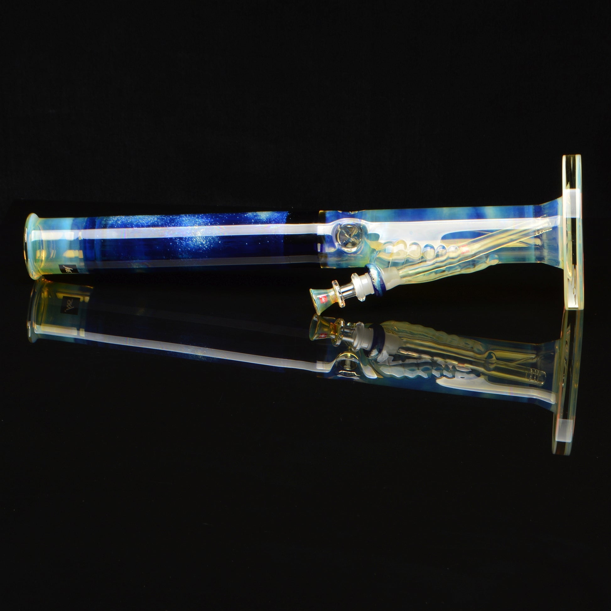 18in Silver Fumed Straight Tube, laying horizontal