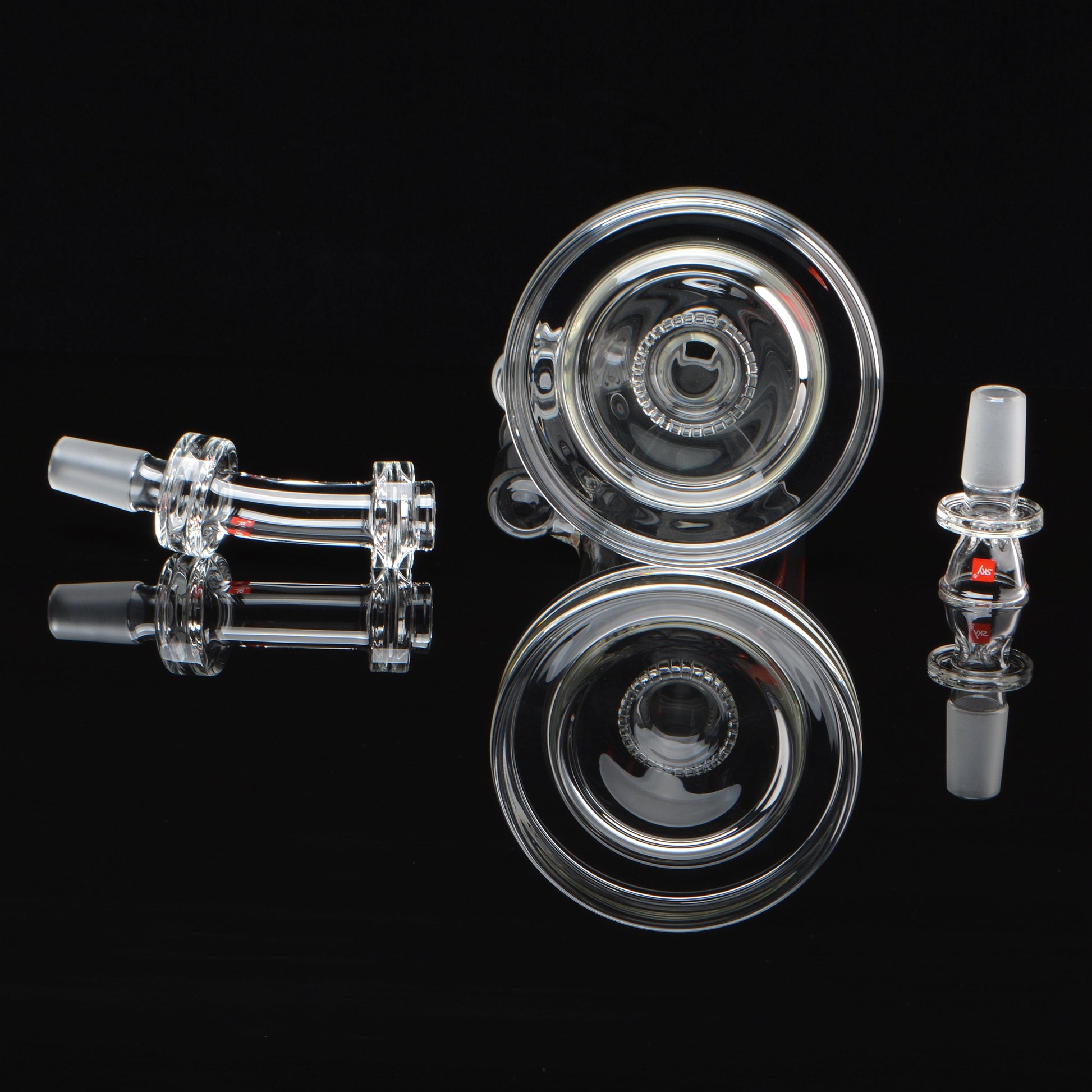 Bubbler, with a removable mouthpiece, with all the components broken apart