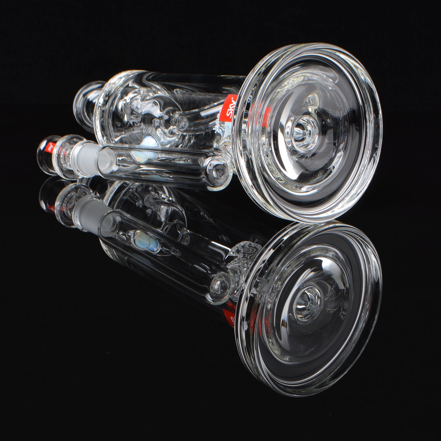 14mm Proton Showerhead Recycler, laying down at a 45 degree angle