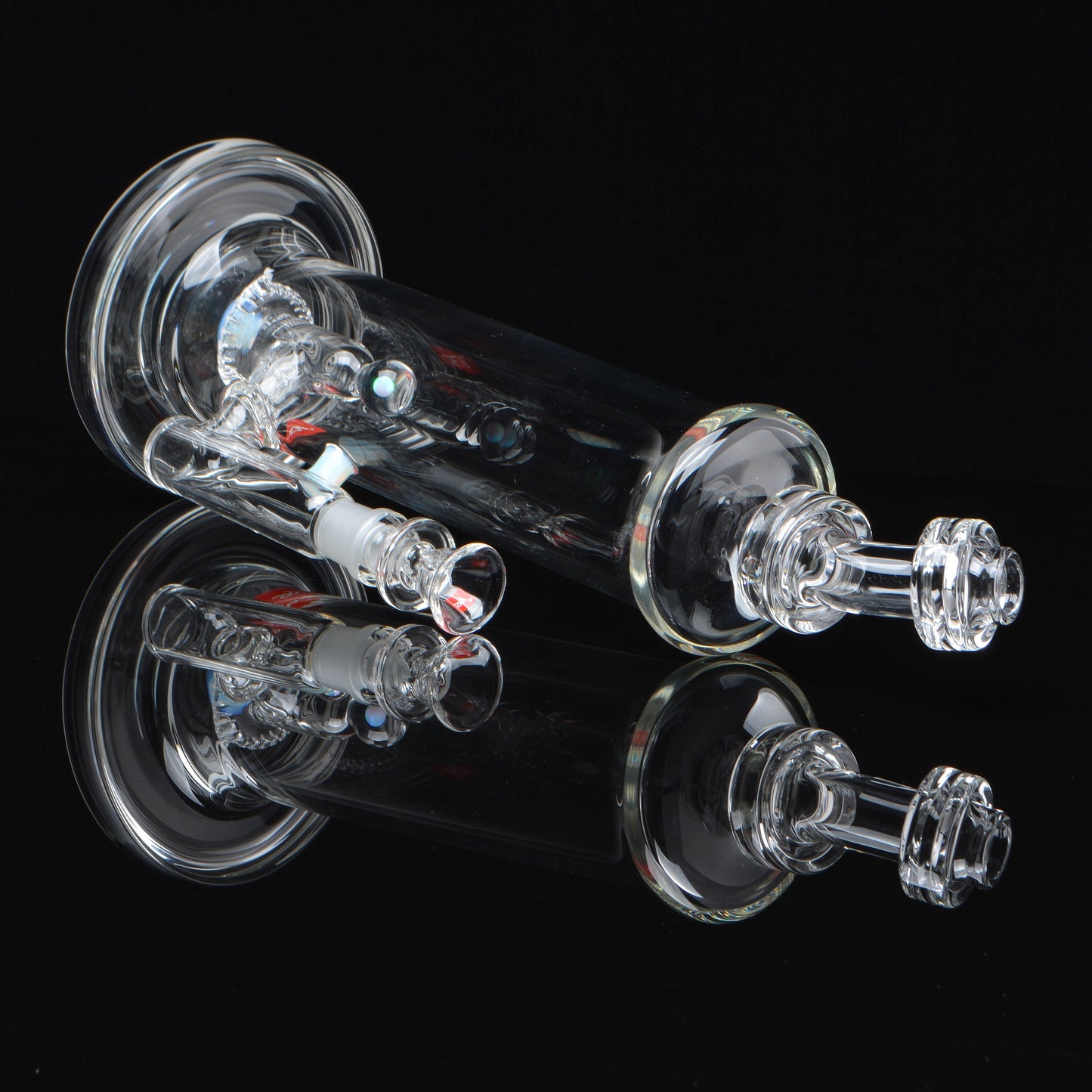 Eclipse Shower Head Bubbler, 12in tall, 14mm joint, fixed showerhead perk, laying down
