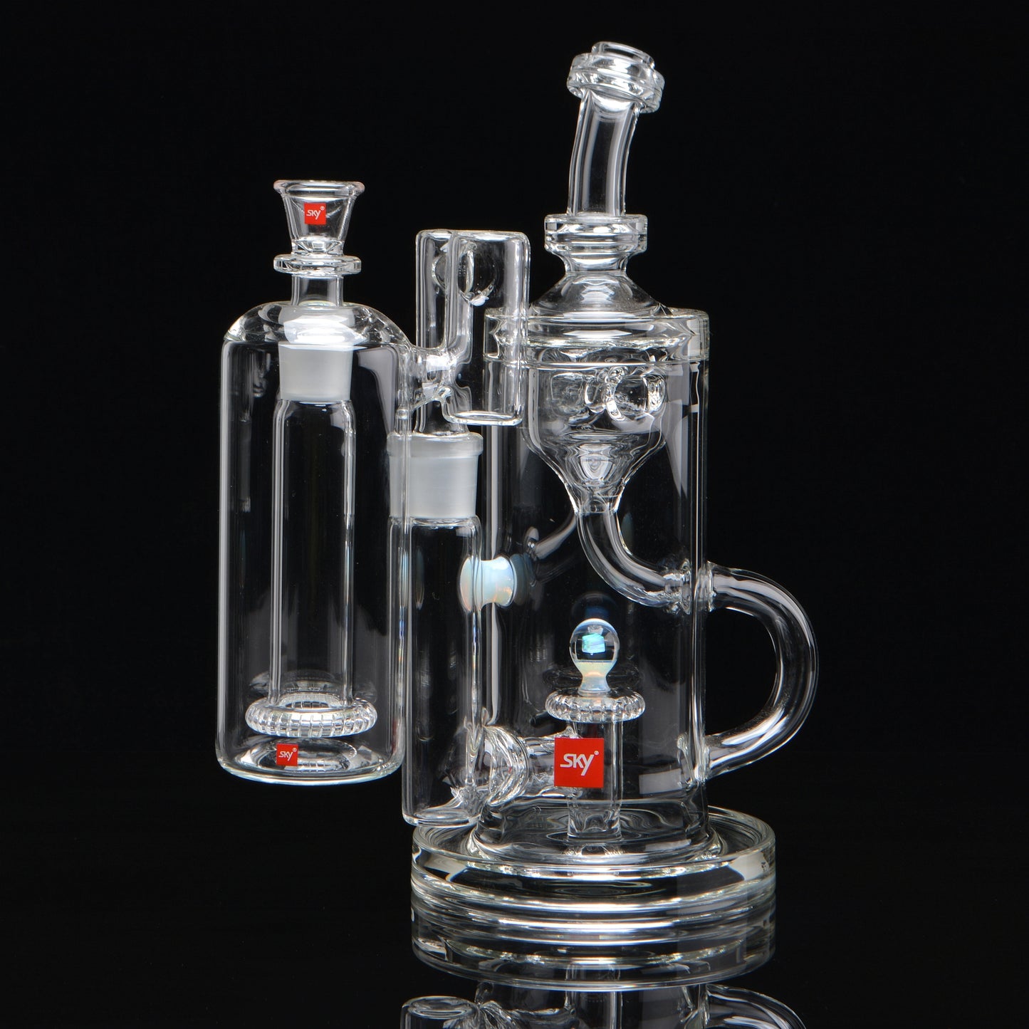 Quantum Klein Recycler Set, standing upright and rotated 45 degrees 