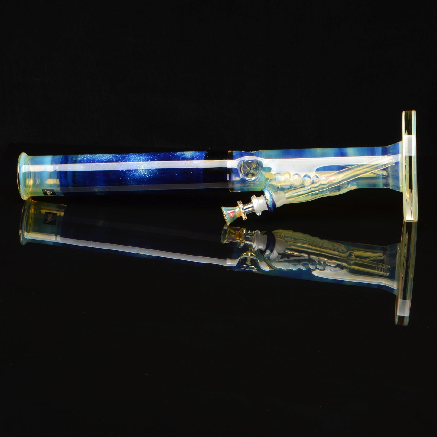 18in Silver Fumed Straight Tube, laying horizontal 