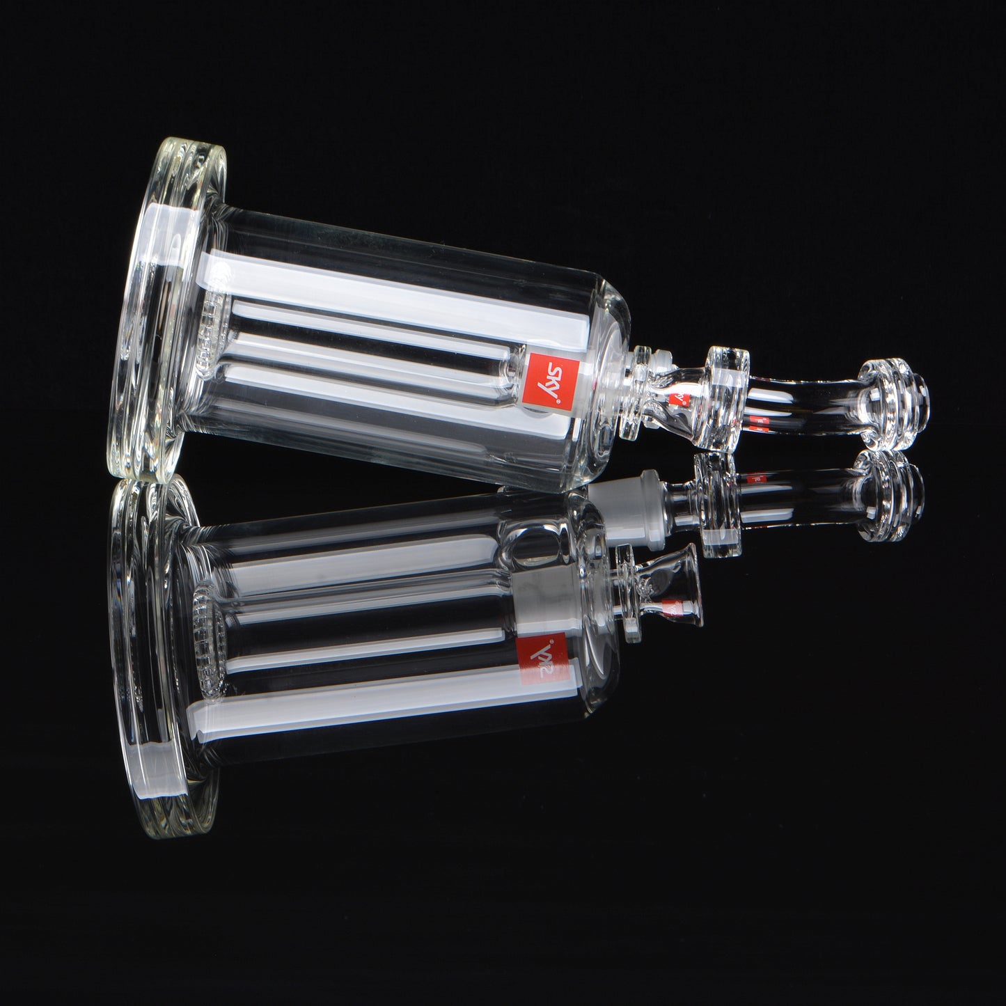 18mm Shower head Bubbler, with a removable mouthpiece, laying on its side